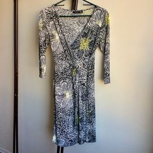 Apt 9 Printed Wrap-Front Dress, XS